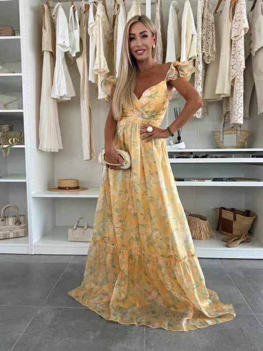 Printes lux dress yellow - 578179