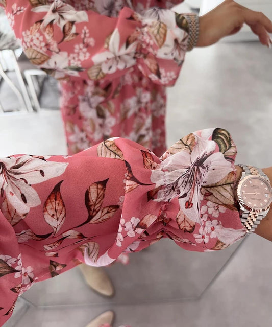 Olanda Flower dress koral