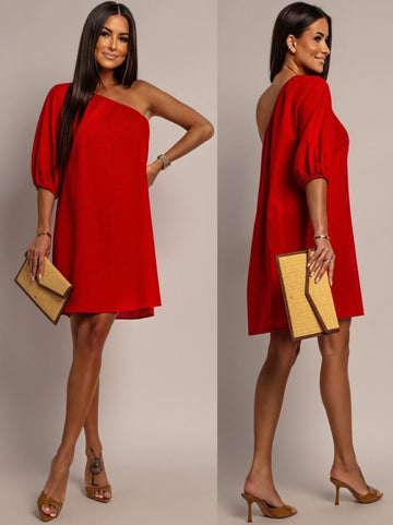 Ennah dress red    - ps9157