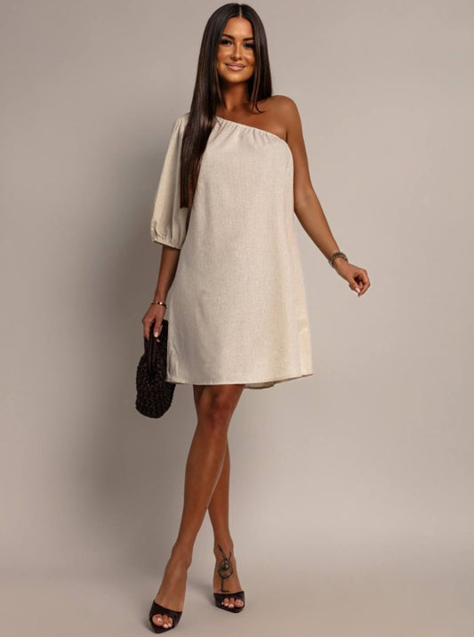 Ennah dress beige    - ps9157