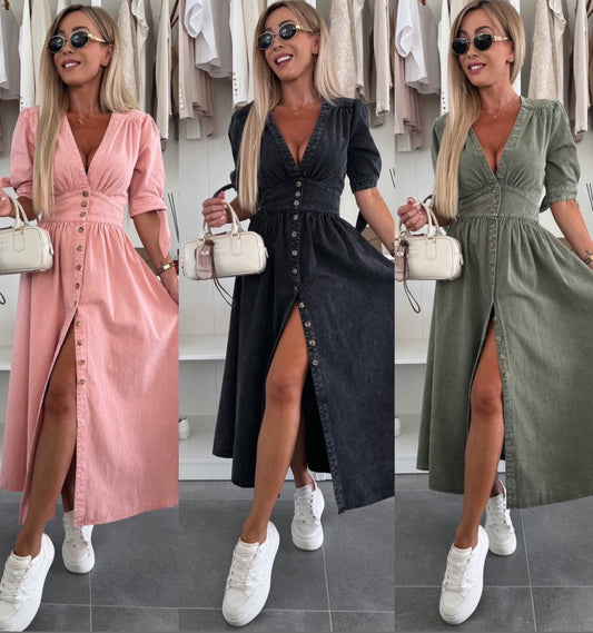 Gabrielle denim dress pink  -  C10727