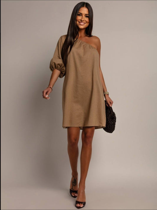 Ennah dress camel - ps9157