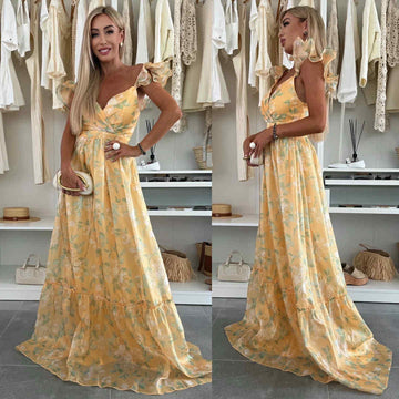 Printes lux dress yellow - 578179