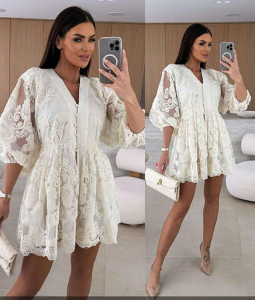 Okka lace dress beige - W34541
