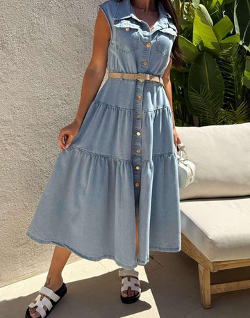 Jayden denim dress light blue- J9095
