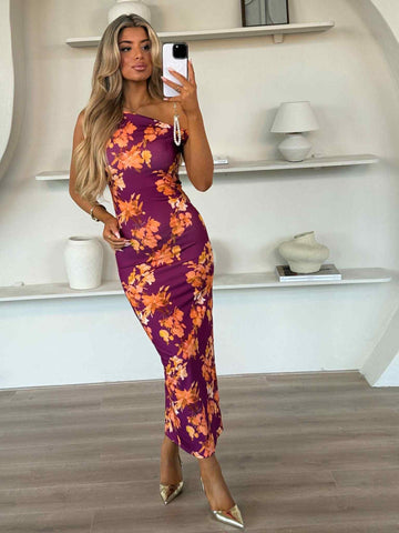 Hariz Flower dress purple - B10519