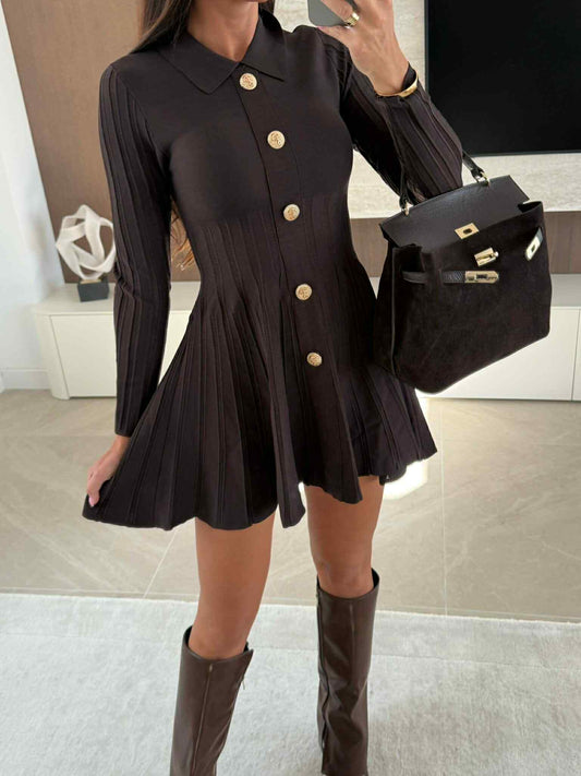 Olga dress Brown     - JPU1243-6