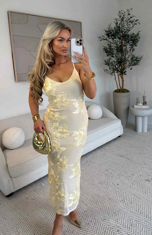 Hanniba lux dress creme -512362