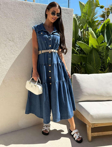 Jayden denim dress dark blue- J9095
