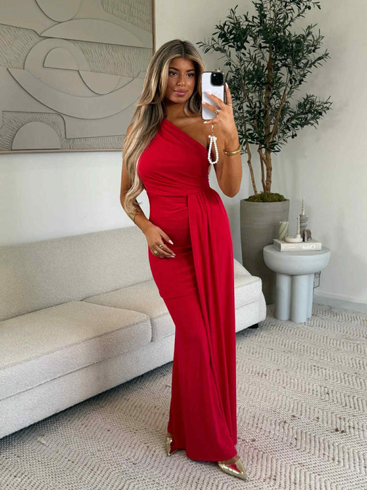 Tabina dress red  - c-38239