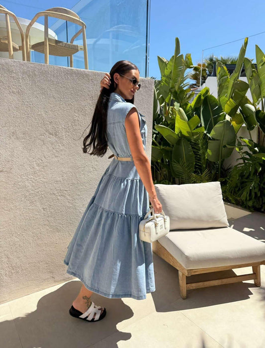 Jayden denim dress light blue- J9095