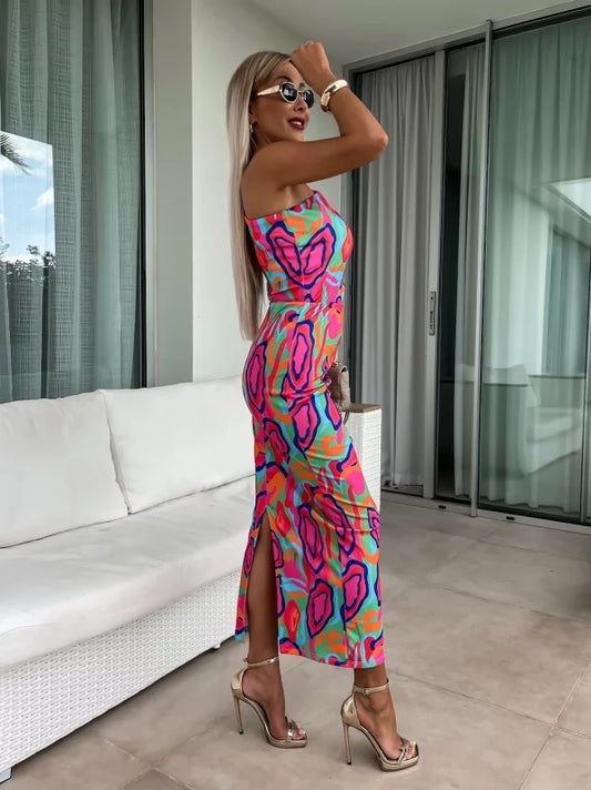 Plaza dress multi- B-9129-1 34567 556
