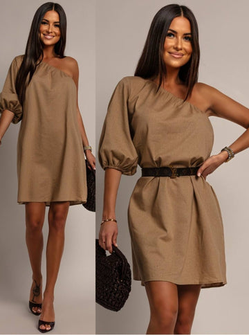 Ennah dress camel - ps9157