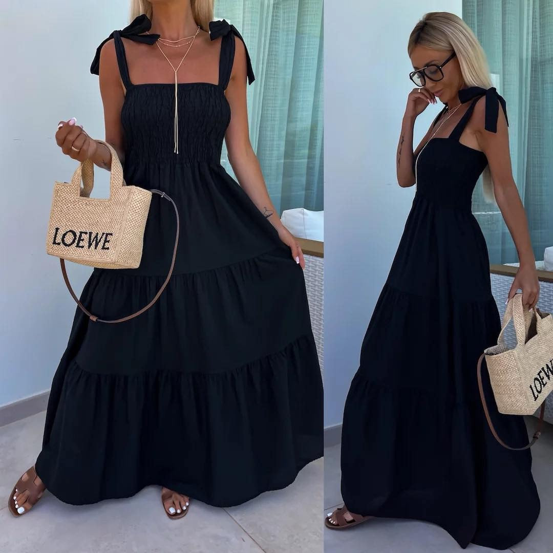 ELS-AB68846 BLACK BUTTON DRESS
