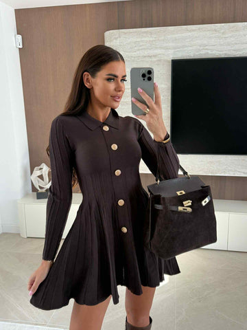 Olga dress Brown     - JPU1243-6