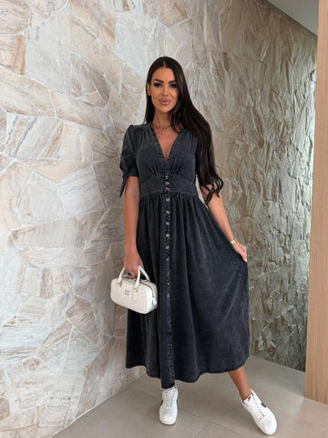 Brielle denim dress black  - C10727 cqw