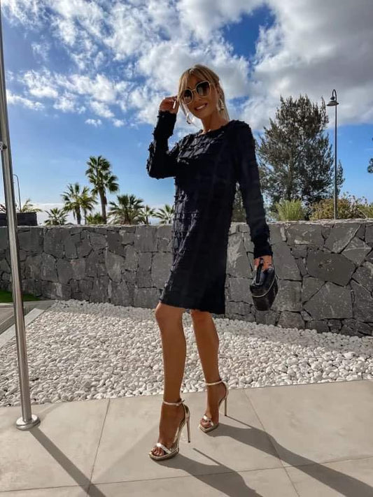 Bow dress black -GR902-6