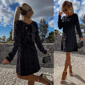 Bow dress black -GR902-6