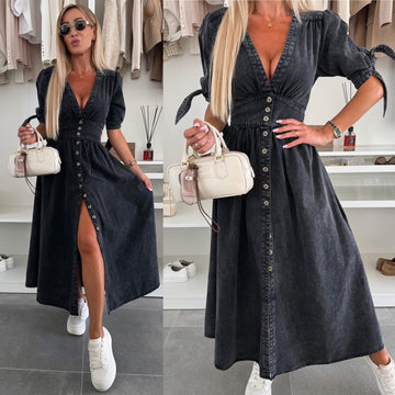 Gabrielle denim dress black  - C10727