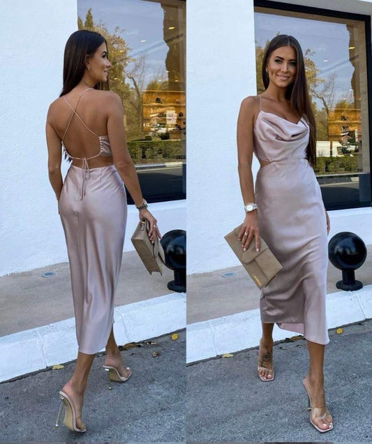 Klaudia shine dress beige 556