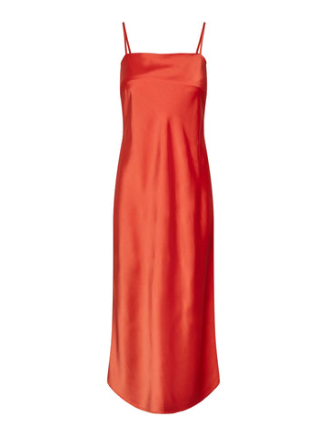 PCJOSEPHIN MIDI SLIP DRESS D2D hot coral 556 34567