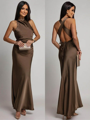 Venzi dress taupe   - RL1939