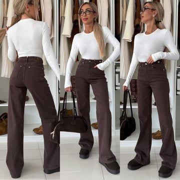 Nikola jeans brown - Q194