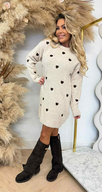Lolly Heart knit dress -AM915