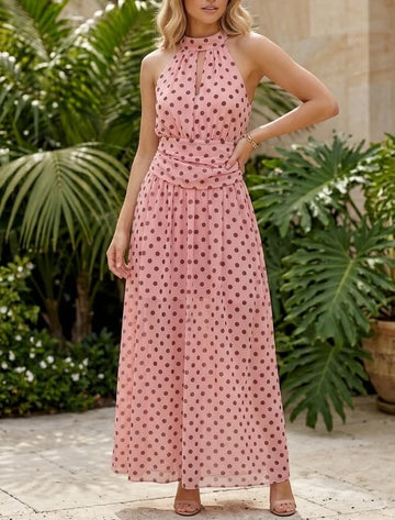 Mikela dot dress rose   - 52094