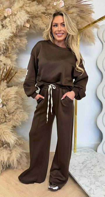 Maddy 2-PIECES SWEAT sæt choko