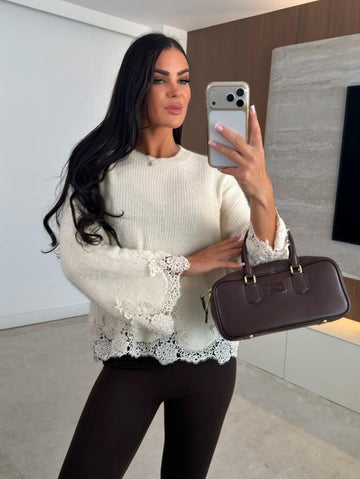 Yussa lace sweat beige - 7136