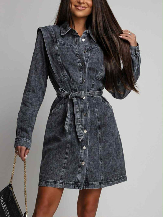 Jaylin denim dress grey -  C10863