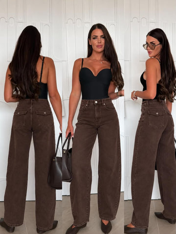 Uhlia ballon jeans coffe- MG1096B