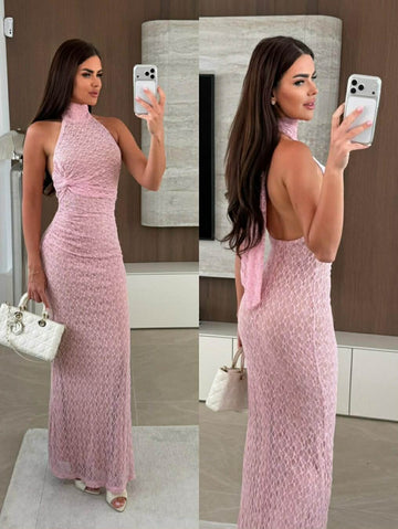 Erika lux dress  rose - 15529-2