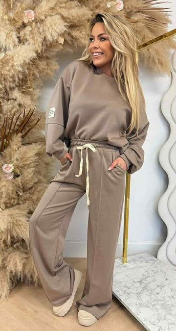 Maddy 2-PIECES SWEAT sæt taupe