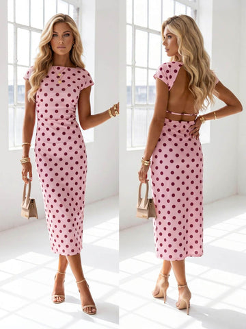 Dennie Dot dress pink  - B-11467