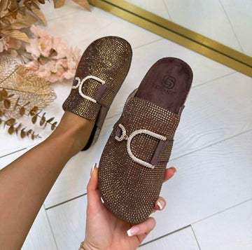 Xemmin simili slippers brown - BJ746