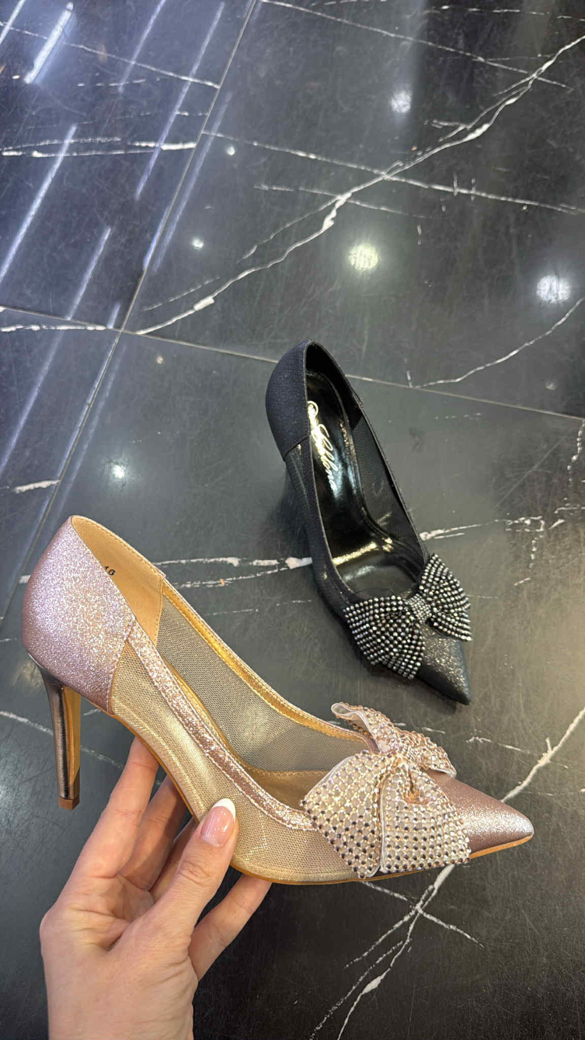 Zellie Bow stilet champagne - SY16