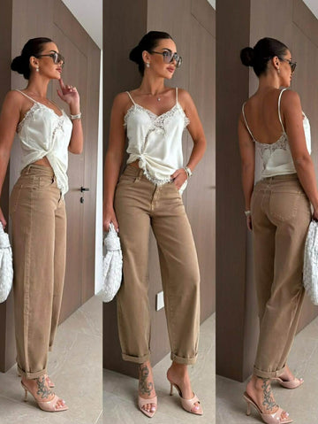 Vikke jeans taupe  - RD9160