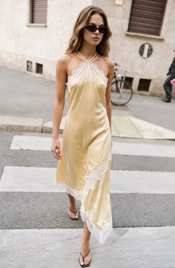 Zmillah lace dress yellow - AZ1635