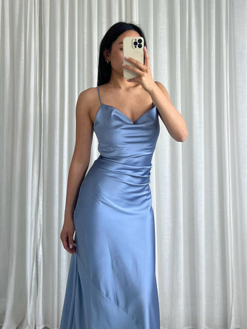 Edda silky dress Blue - EP19315 556