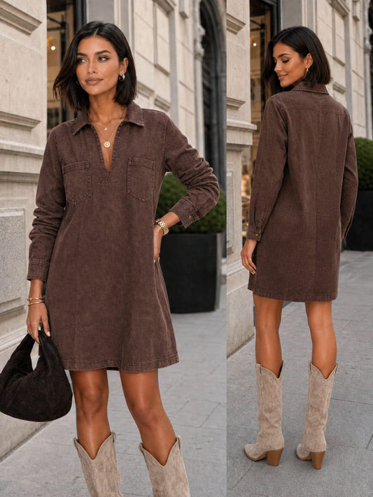 Karly denim dress brown - JP3479