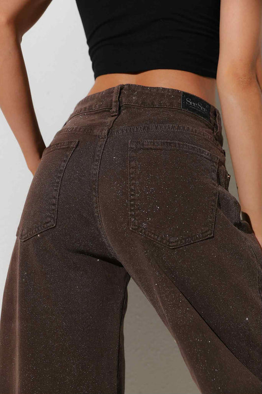 Catlina Premium diamond jeans choko - A3830-A