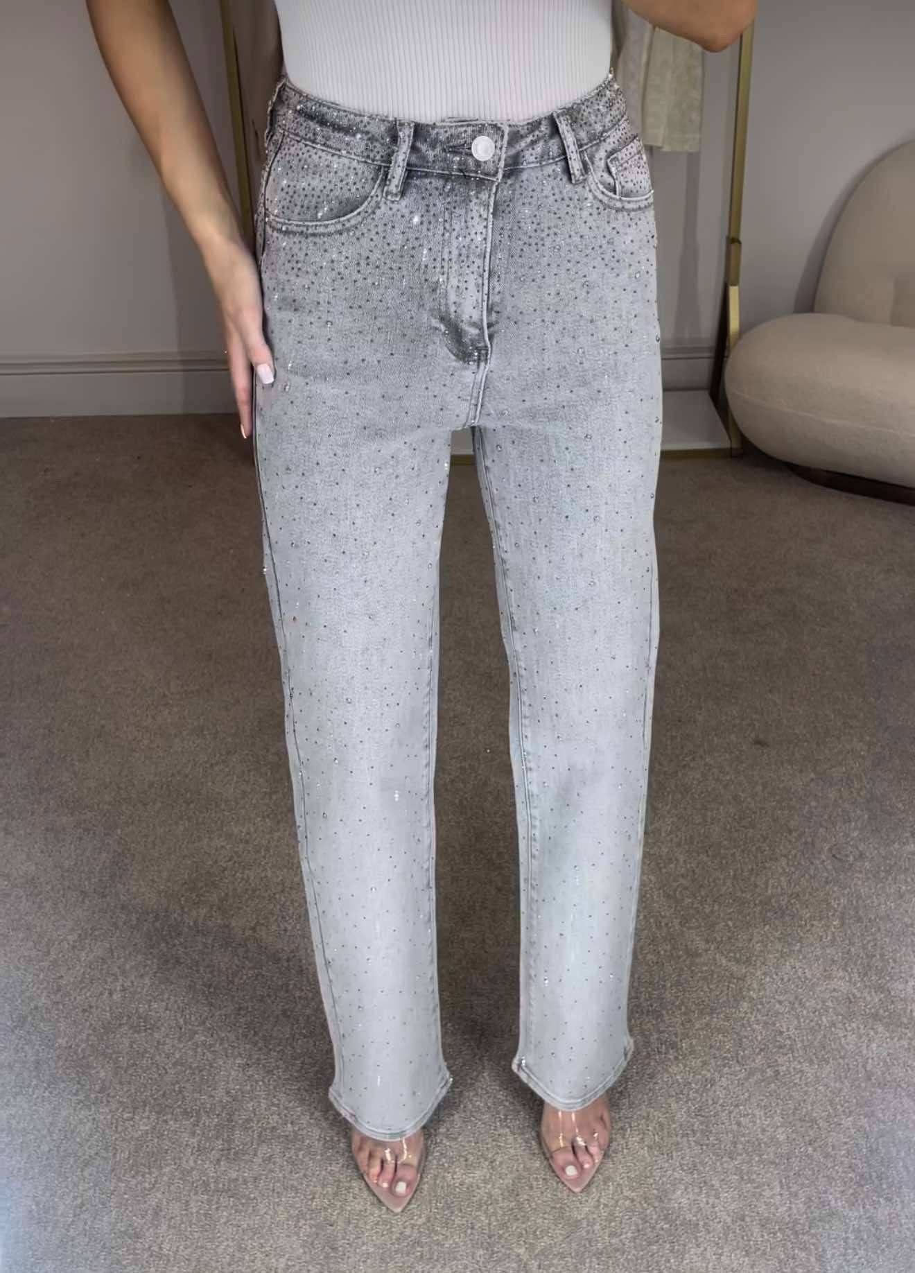 Eqa simili denim jeans grey - T6327-7