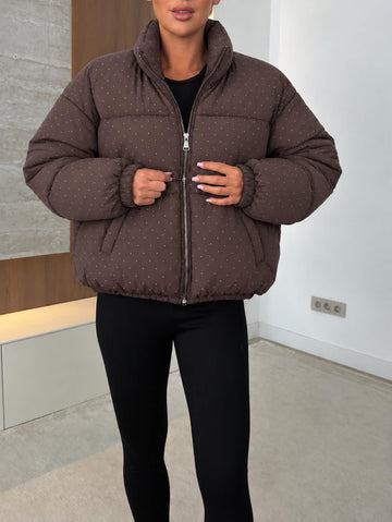 Zykro simili jacket Brown - HY-123