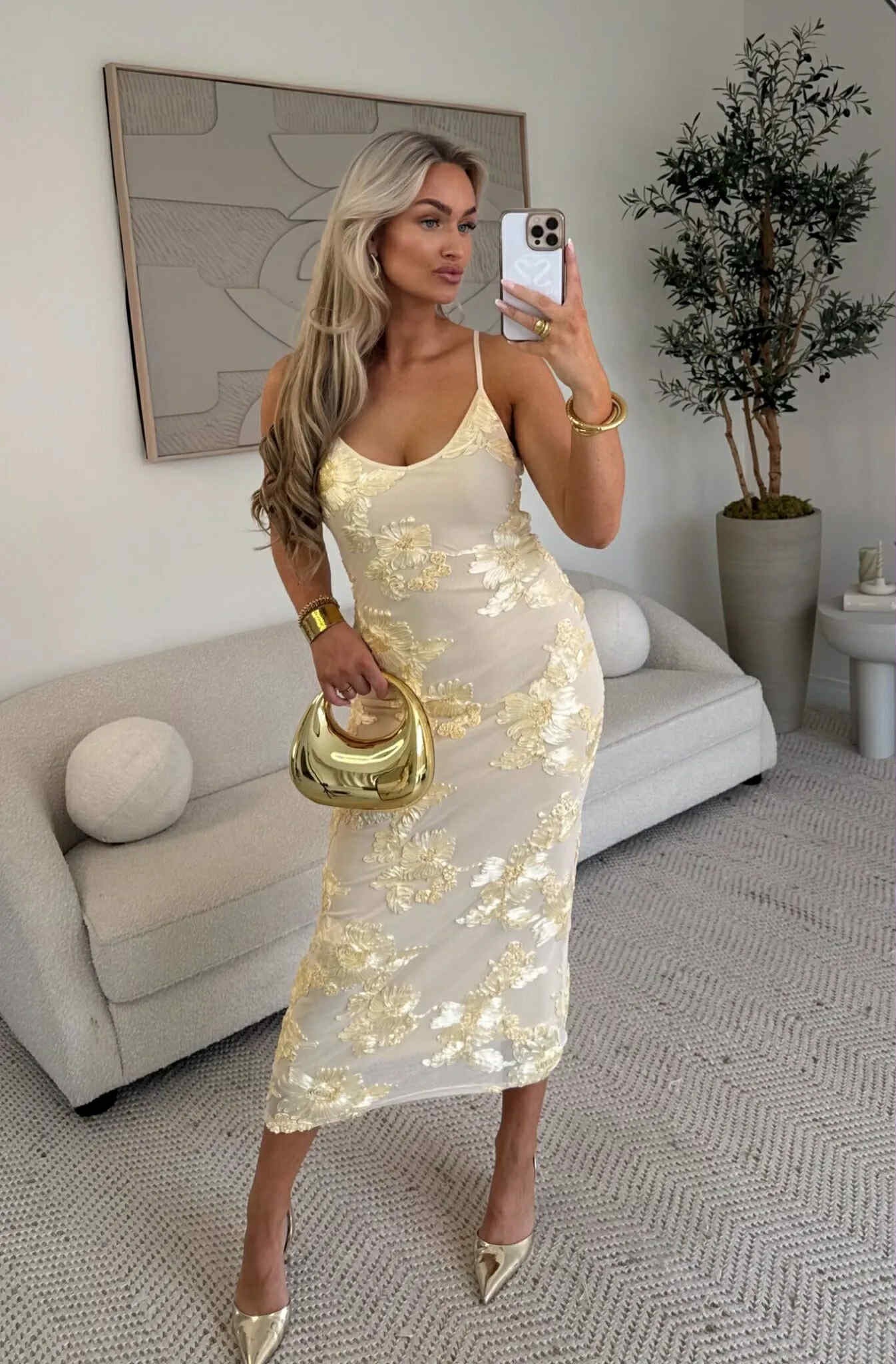 Hanniba lux dress creme -512362