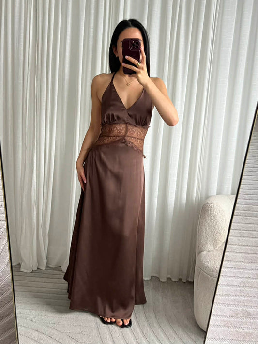 Wiramai lace dress Brown - EP19686