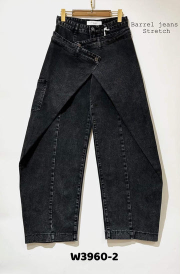 Balkin barrel jeans black - W3960-2