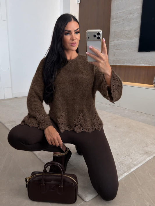 Yussa lace sweat choko - 7136