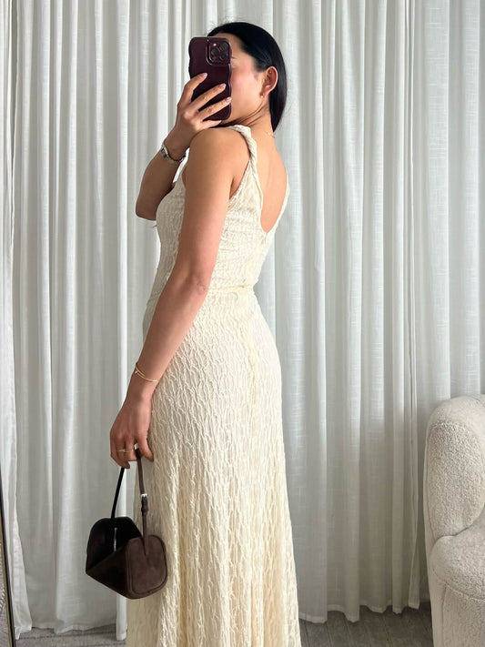 Quvat lace dress beige  - EP197